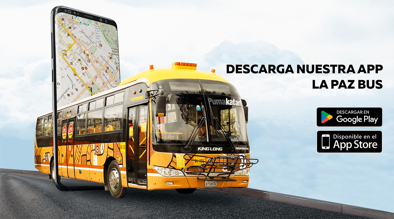 PumaKatari recorriendo la ciudad, descarga la app La Paz BUS